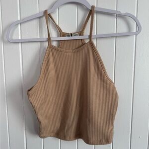 EARTHBOUND Tan Ribbed Crop Top